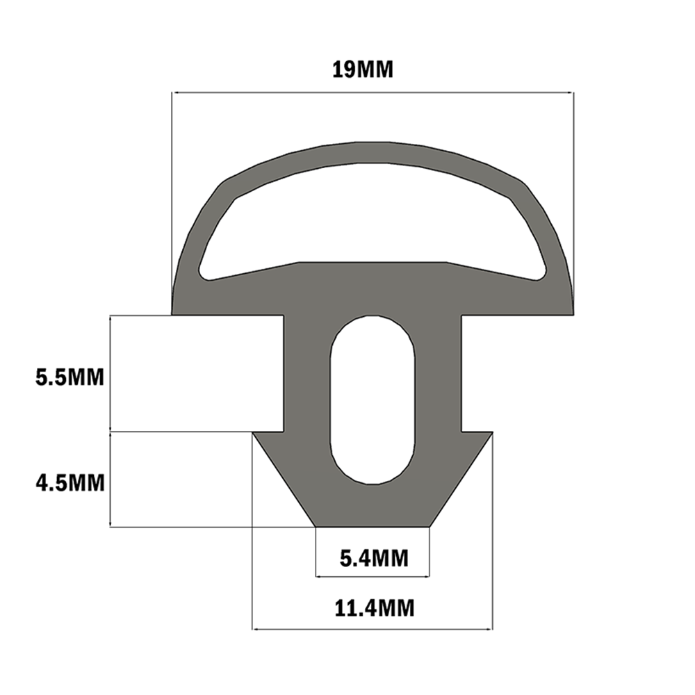 61-085-0 MODULAR SOLUTIONS SEALING PROFILE<BR>RUBBER BUMPER COVER PROFILE, 1M